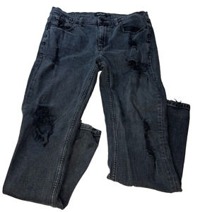 RSQ Seattle Tapered Skinny Men's Denim Jeans Size 33x32 Black Solid Cotton